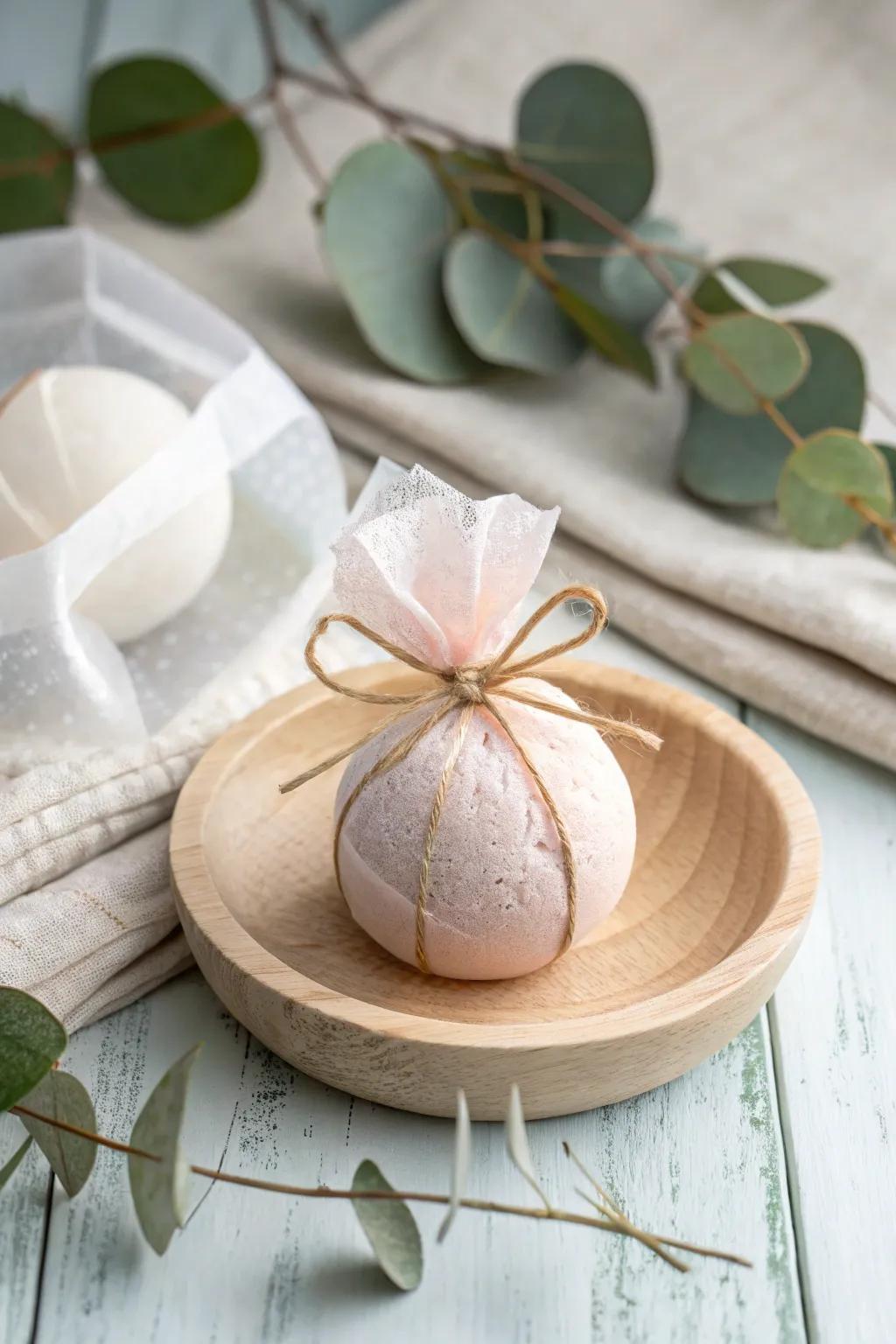 Embrace tranquility with minimalist bath bomb packaging that whispers elegance and calm.