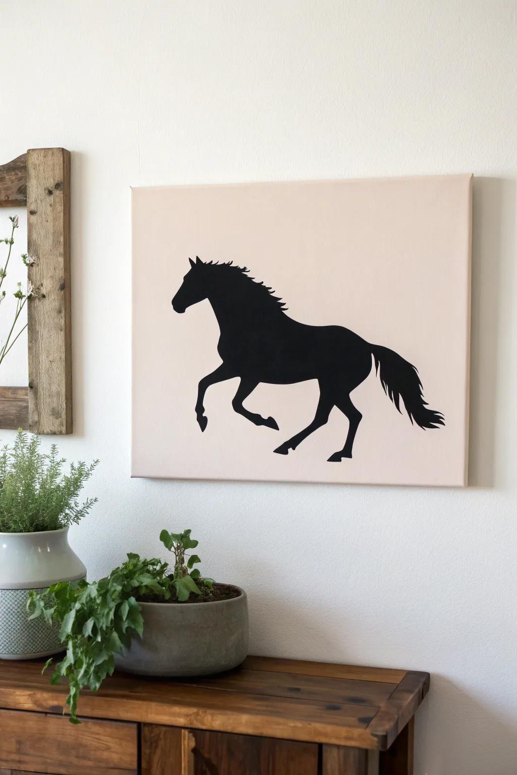 Elevate your space with this elegant horse silhouette wall art, a perfect blend of minimalist and boho charm.