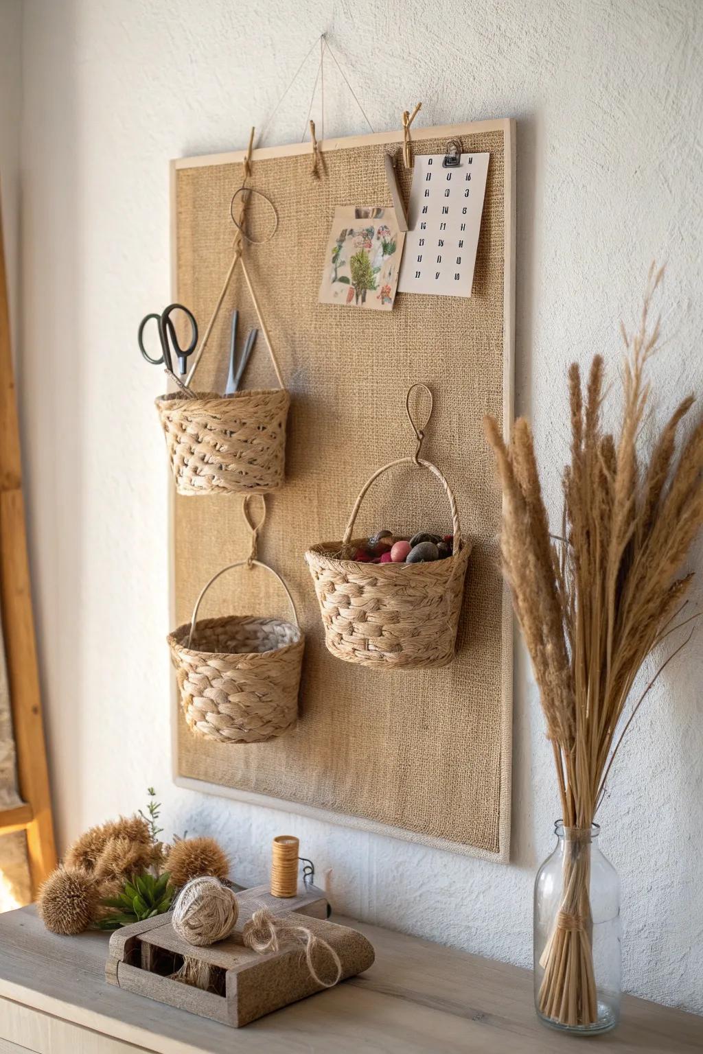 Elevate your crafting space with minimalist style and natural elegance. 🌿🧵 #CraftSupplyOrganizer #ScandiBoho
