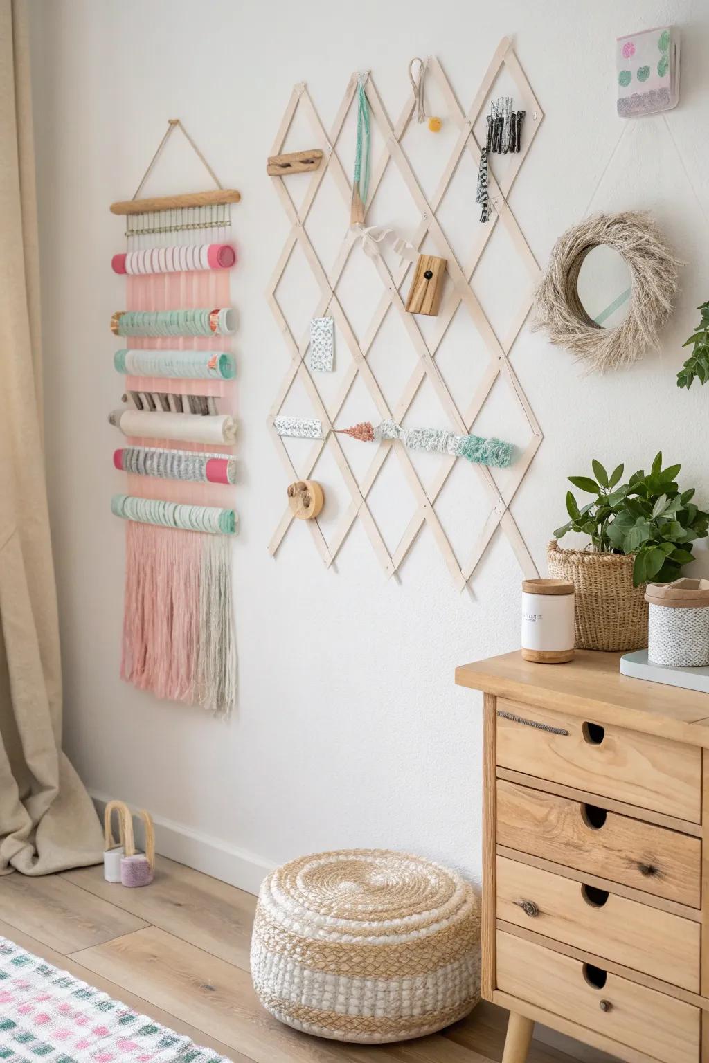 Transform your wall into a chic hair clip holder with washi tape magic!