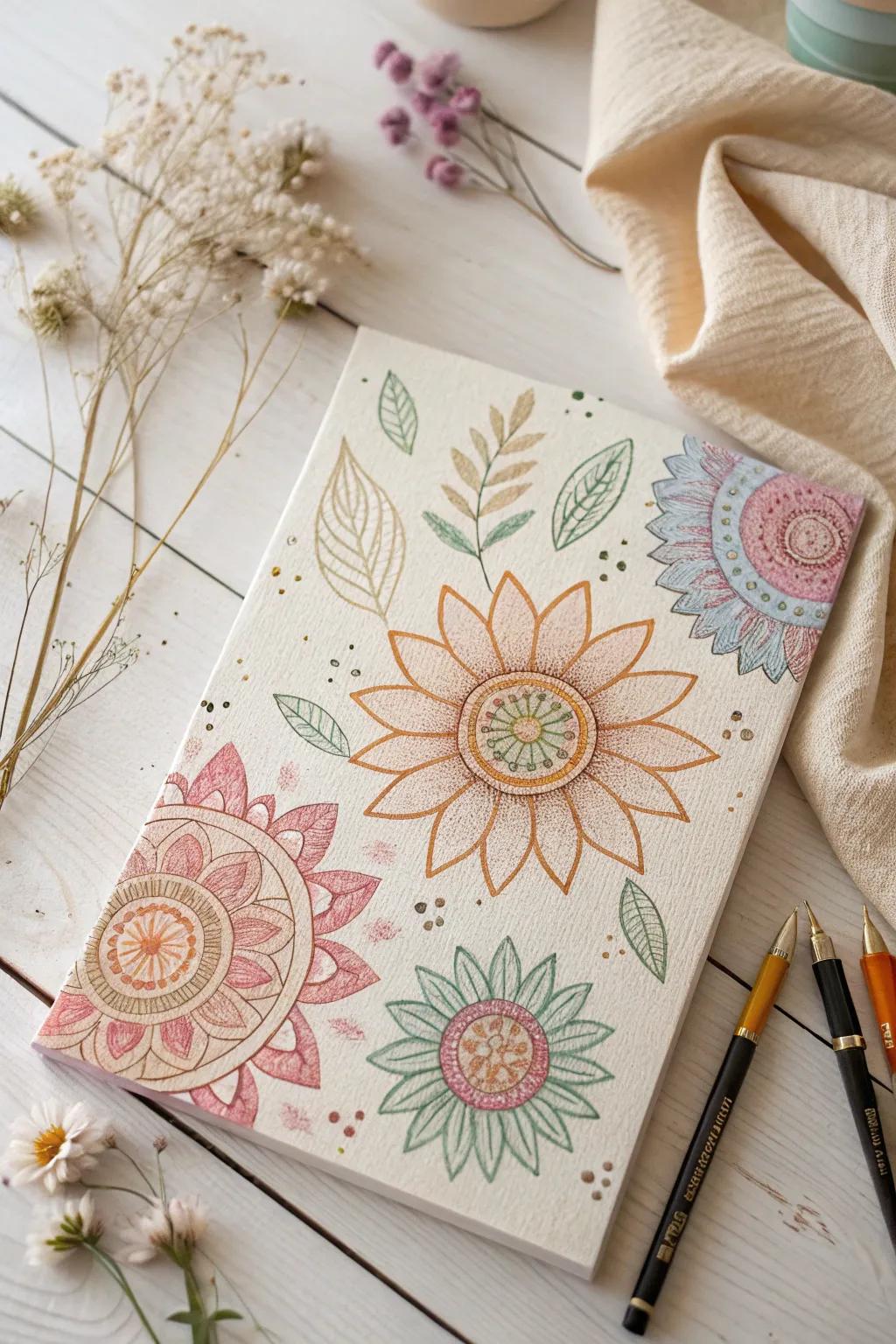 Discover the allure of mixed media art with markers, where simplicity meets natural beauty in every brushstroke.