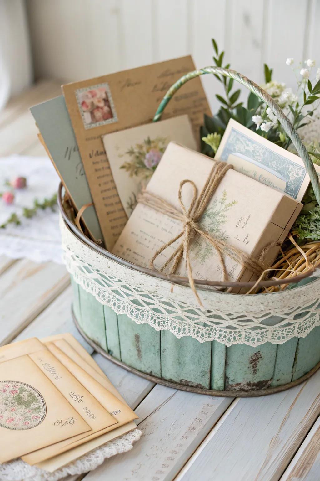 Unwrap nostalgia with a vintage-inspired gift basket, where simplicity meets the charm of yesteryear.