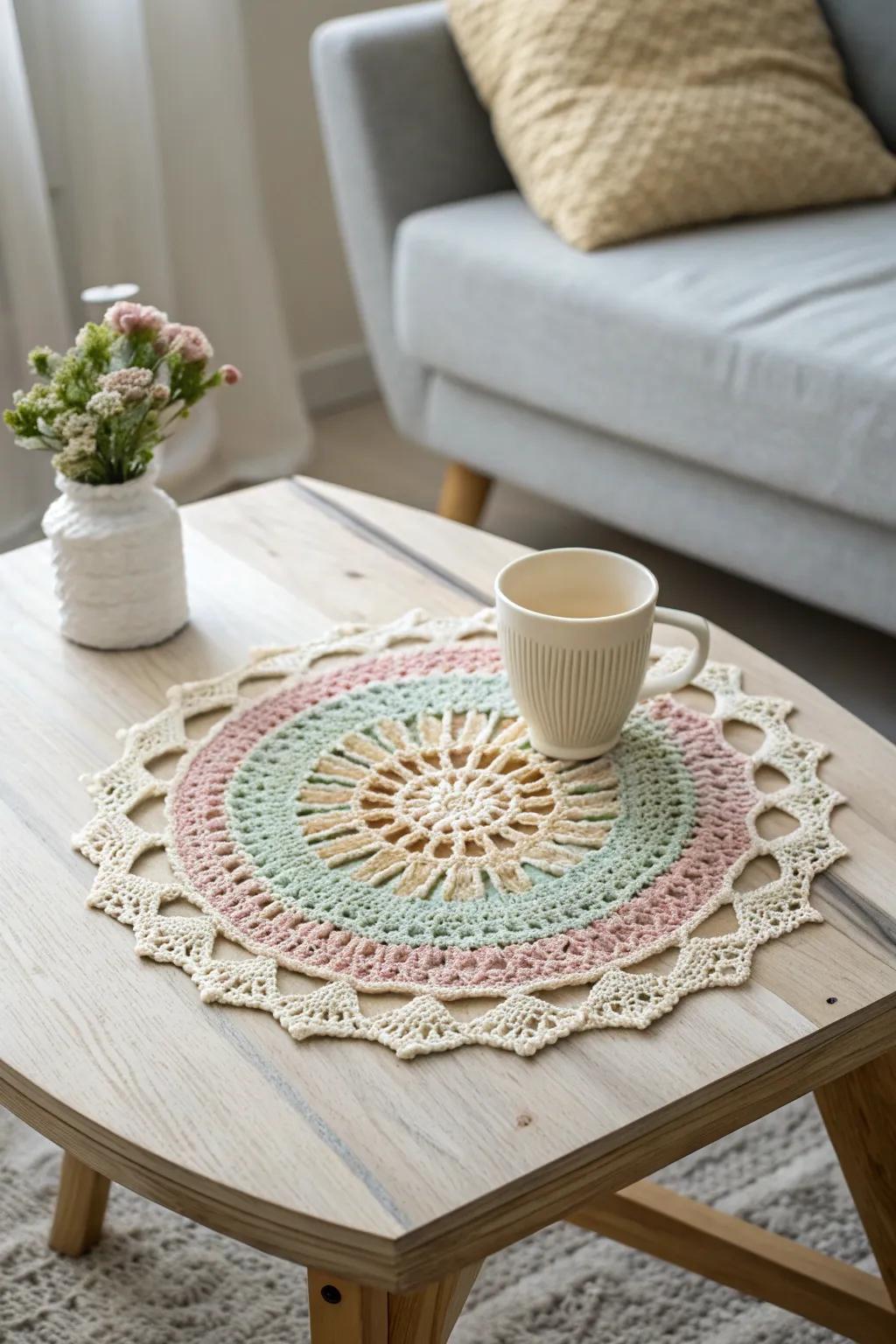 Elevate your space with the delicate charm of handcrafted lace doilies, perfect for adding a touch of elegance and utilizing every last yarn scrap.