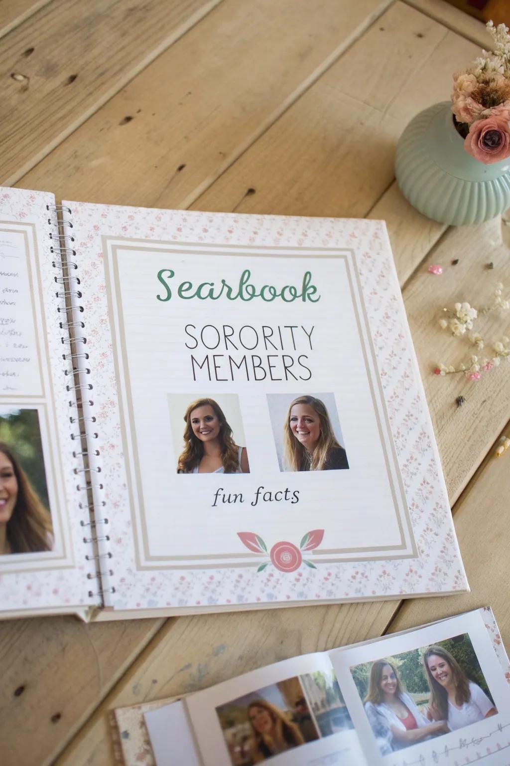 Celebrate sisterhood with a charming yearbook-style scrapbook page, blending minimalist elegance with a boho touch.