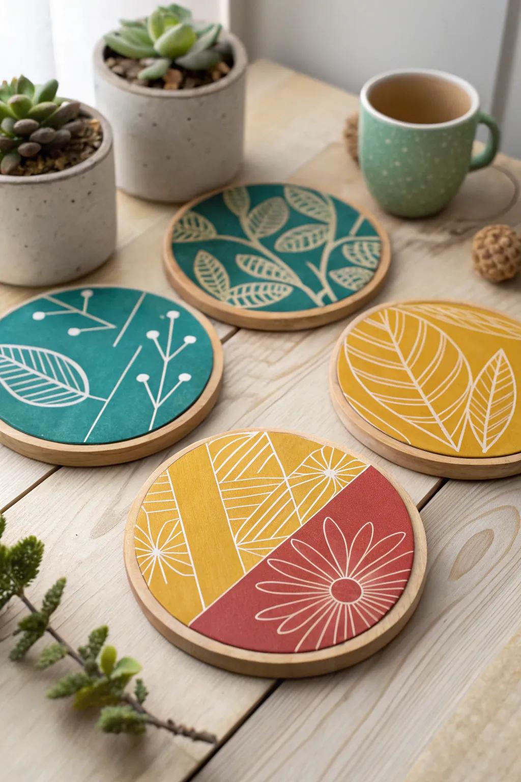 Turn your coasters into art with bold, vinyl designs perfect for any occasion!