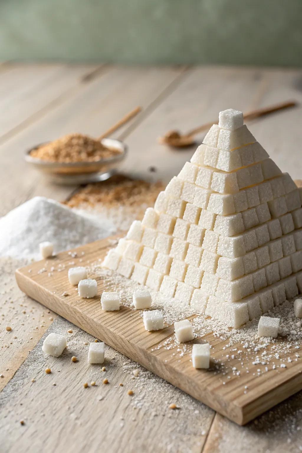 Craft your own piece of history with this charming sugar cube pyramid, blending simplicity with ancient elegance.