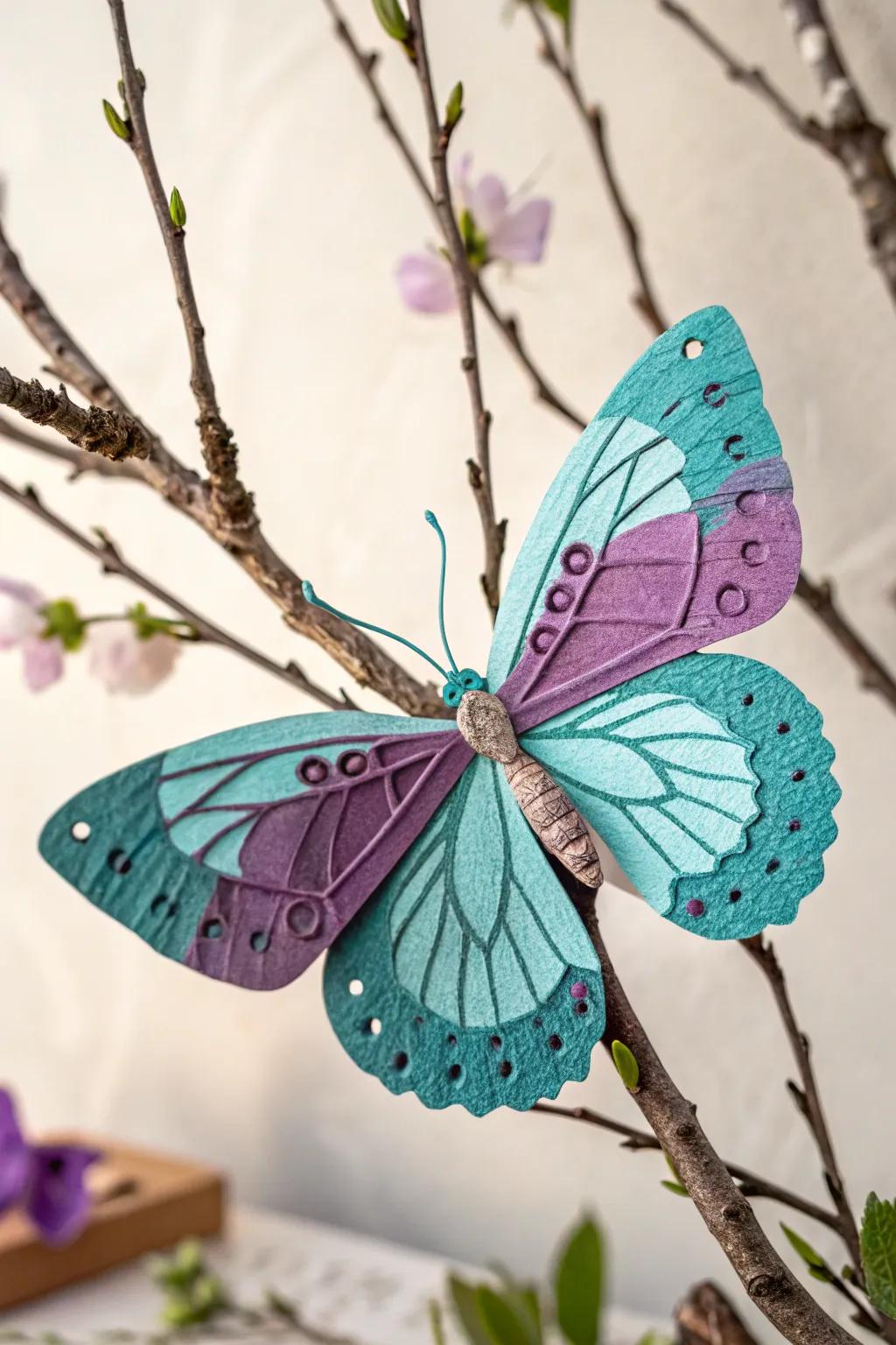 Delicate paper butterfly: a touch of whimsy and elegance for your space.