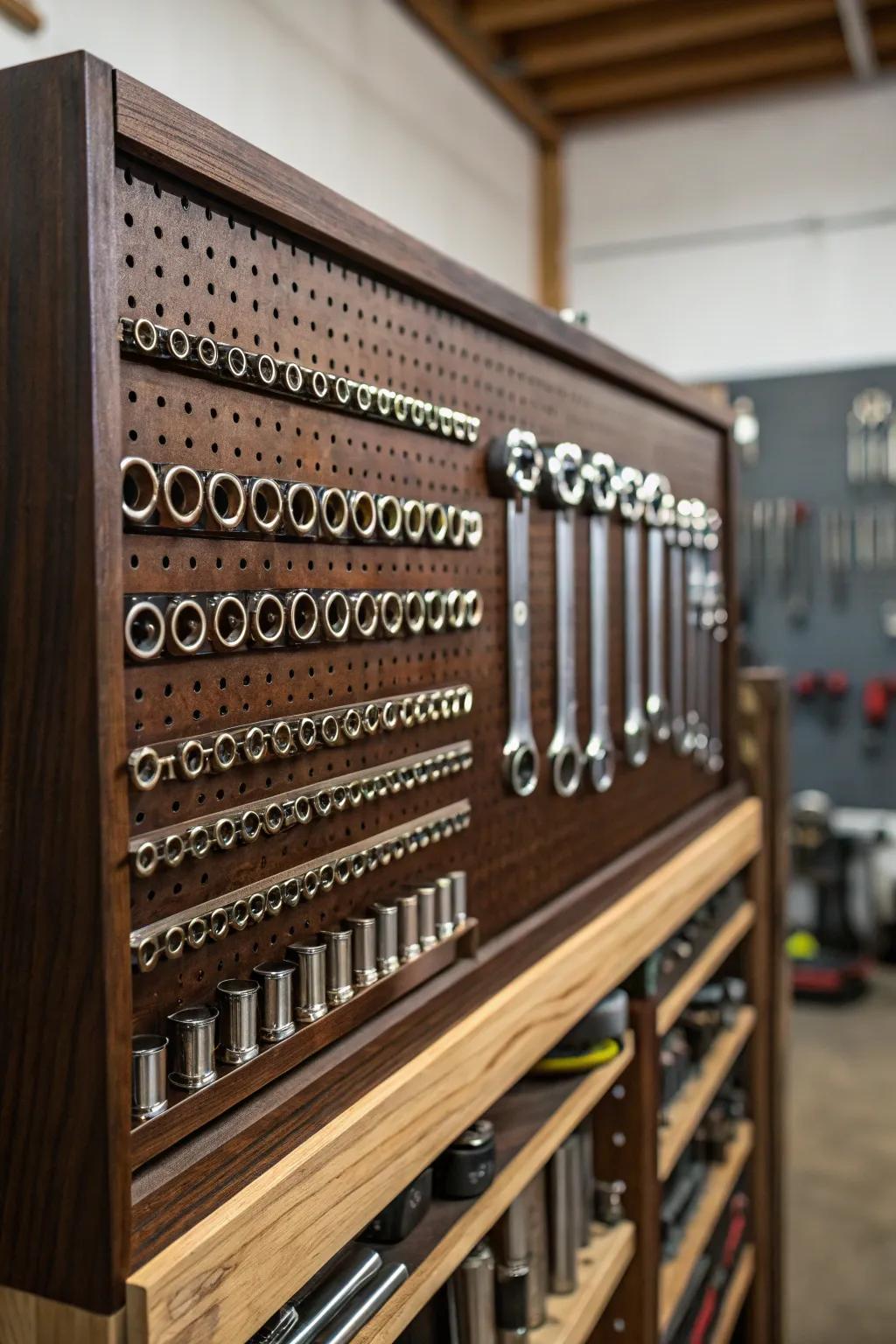 Transform your workshop with this pegboard paradise: where organization meets craftsmanship.