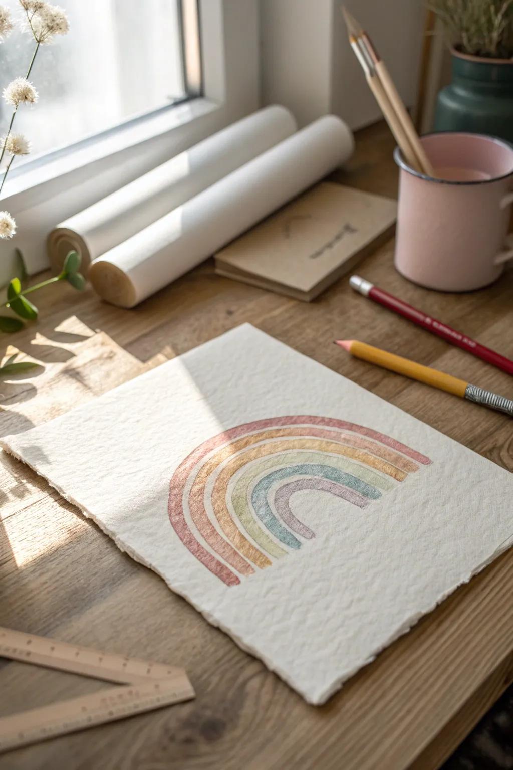 Embrace the subtle beauty of spring with this handcrafted rainbow—where simplicity meets elegance.