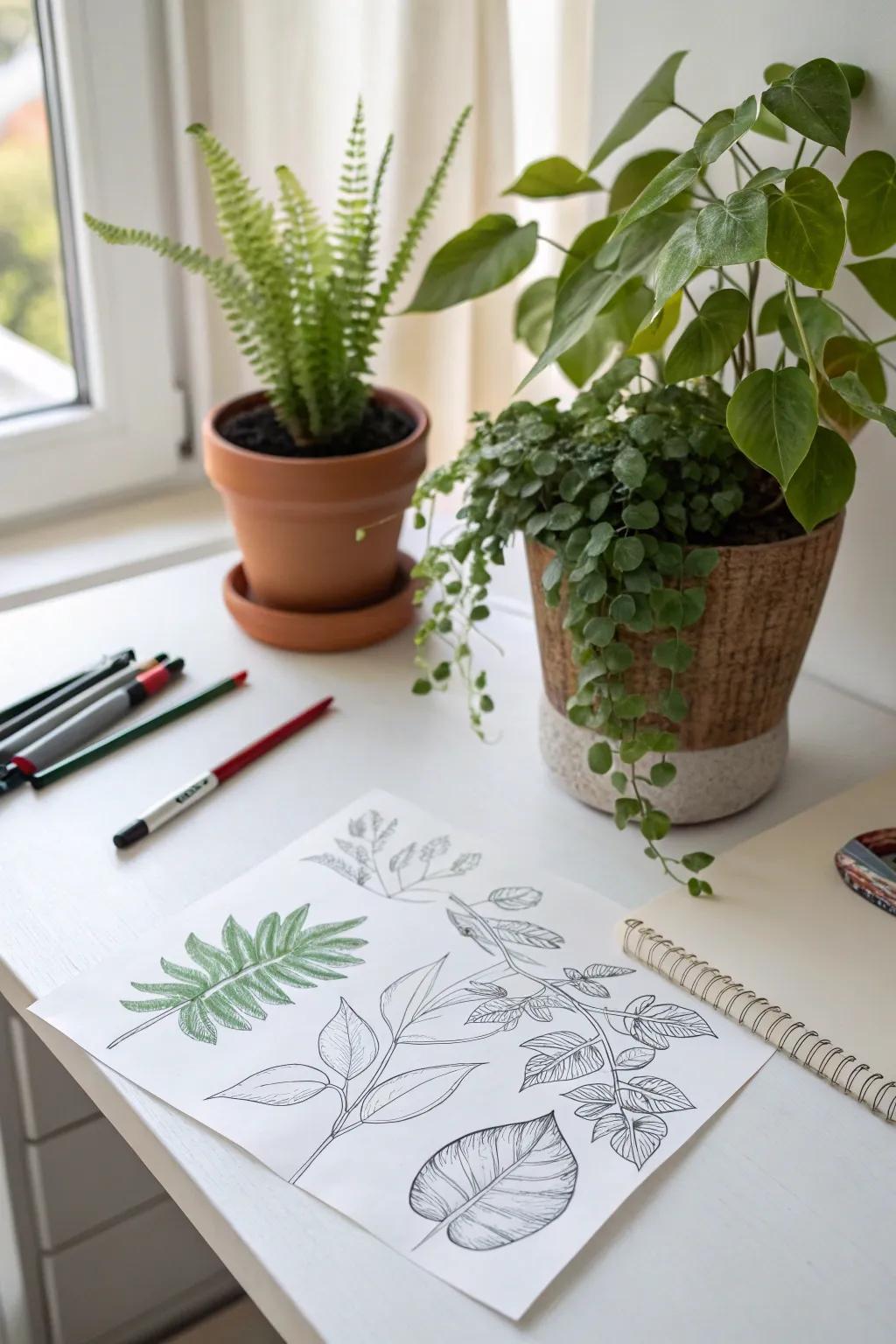 Unwind with step-by-step plant illustrations that bring simplicity and natural elegance to your art journey.