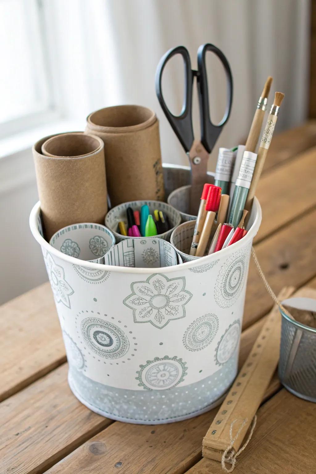 Transform your space with this chic DIY craft tool caddy - where minimalism meets boho charm!