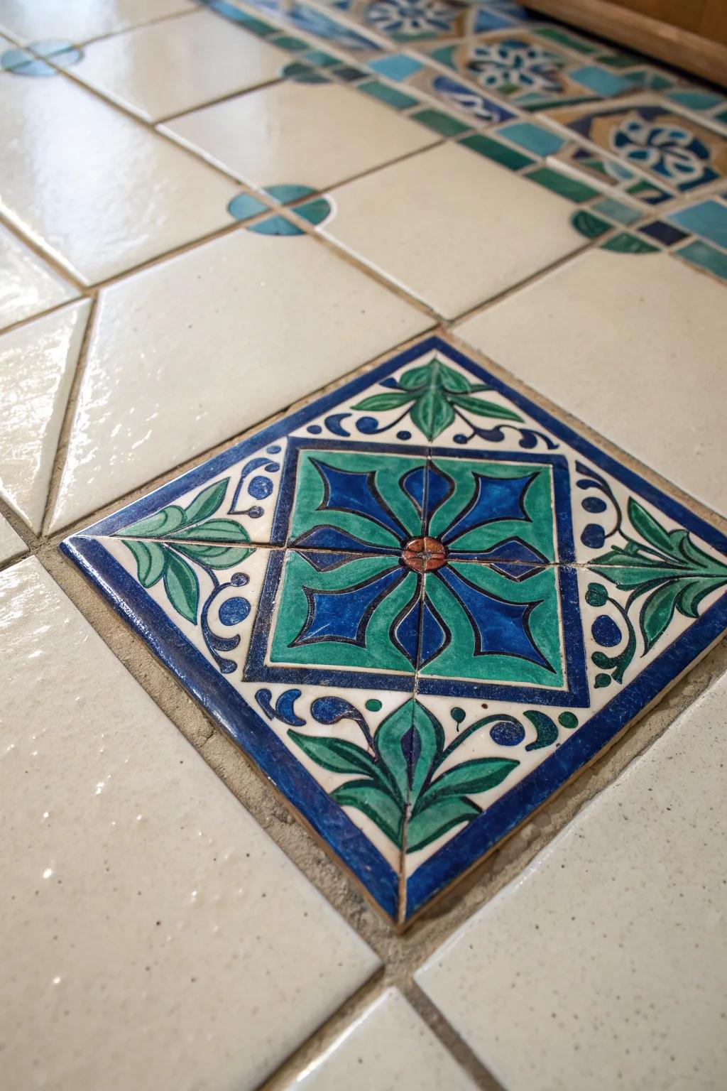 Transform your space with a touch of artistry—let your floor become a canvas.