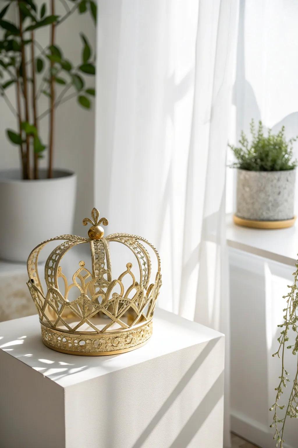 Elevate your queen costume with a touch of gold elegance.