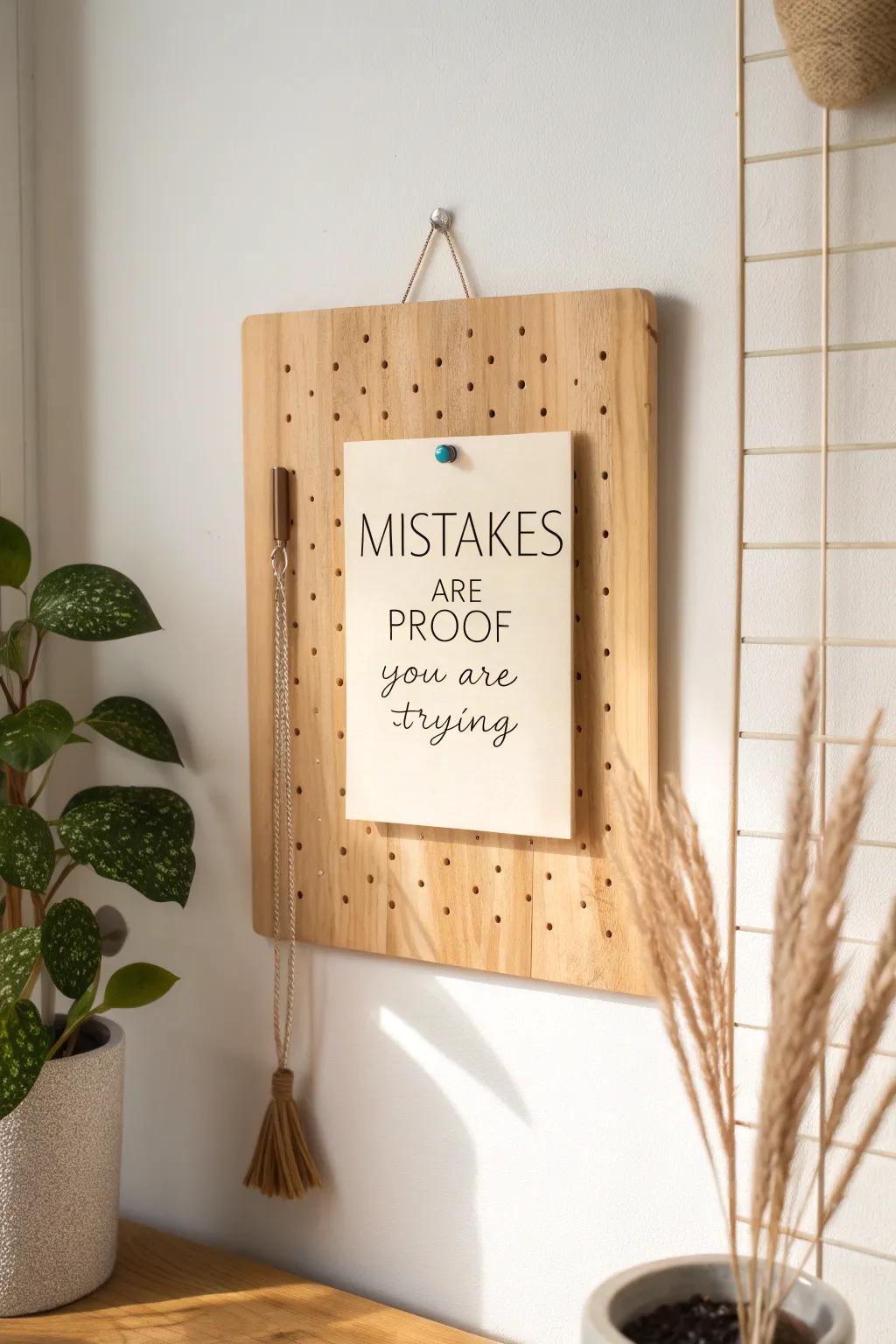 Embrace every step of the journey with an inspiring bulletin board quote, perfect for nurturing a growth mindset in your serene, stylish space.