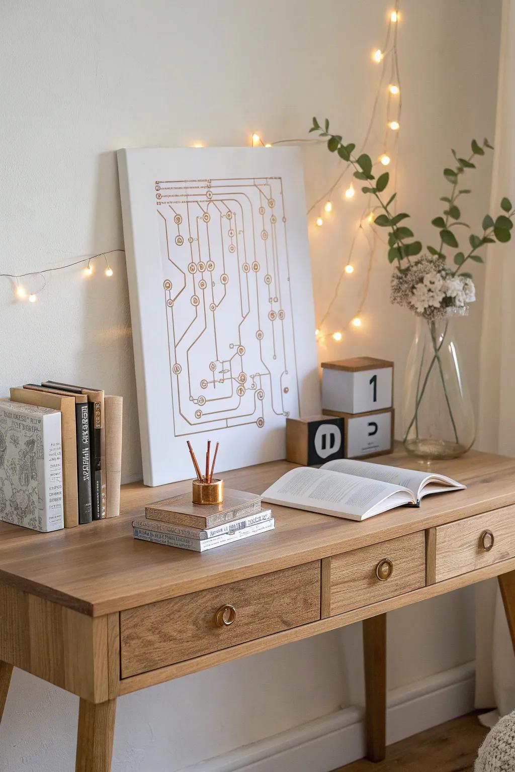 Illuminate your creativity: Fuse art and technology with elegant electric circuit paintings.