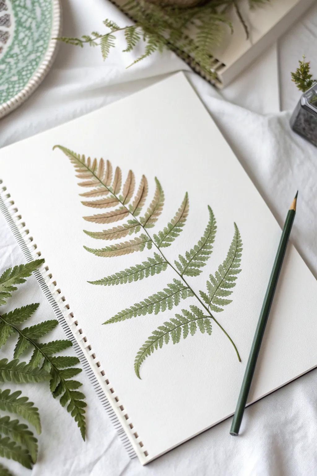 Explore the simple elegance of nature with this finely detailed botanical marker art.