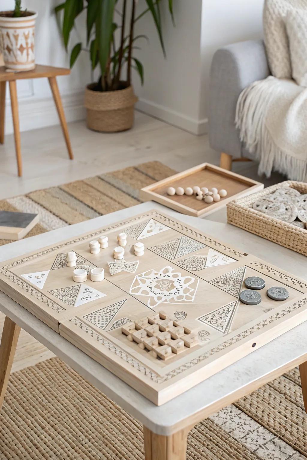 Unleash creativity with a custom cardboard board game, perfect for cozy afternoons.