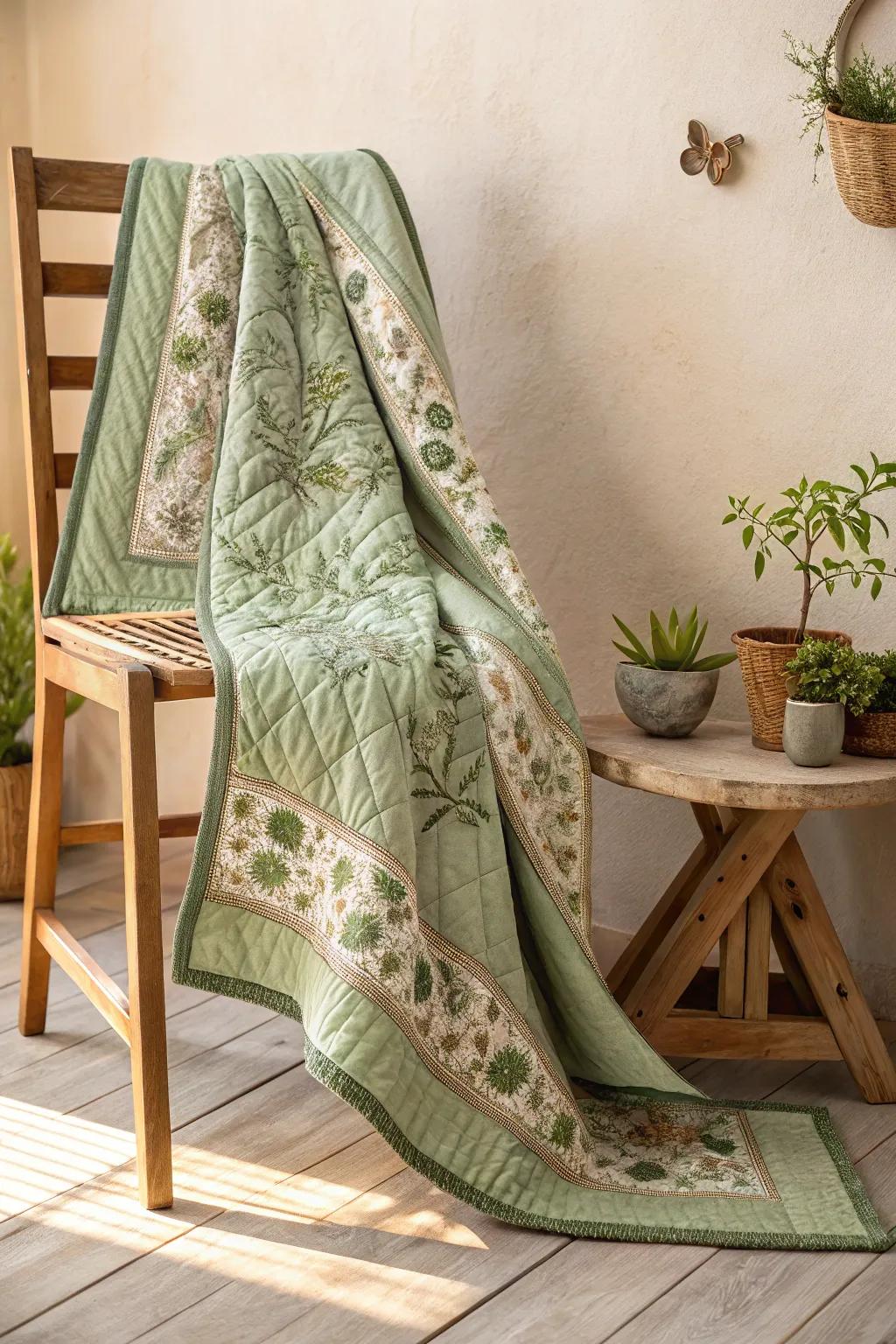 Embrace nature with a floral fantasy in your quilting design.