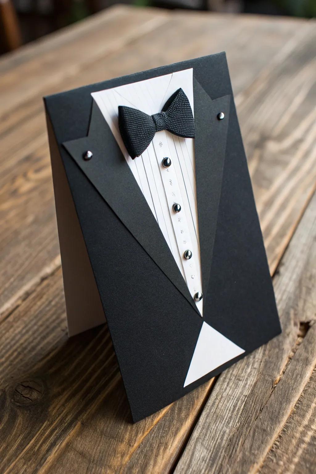 Celebrate in Style: A Dapper Mini Tuxedo Card for His Special Day