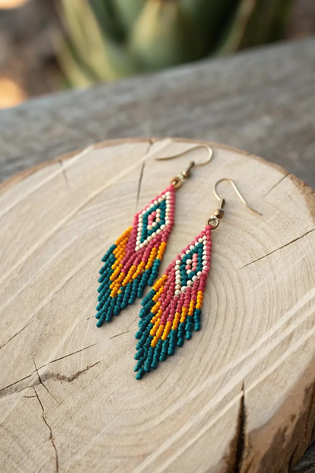 Elevate your style with striking brick stitch earrings—where bold colors meet minimalist elegance.