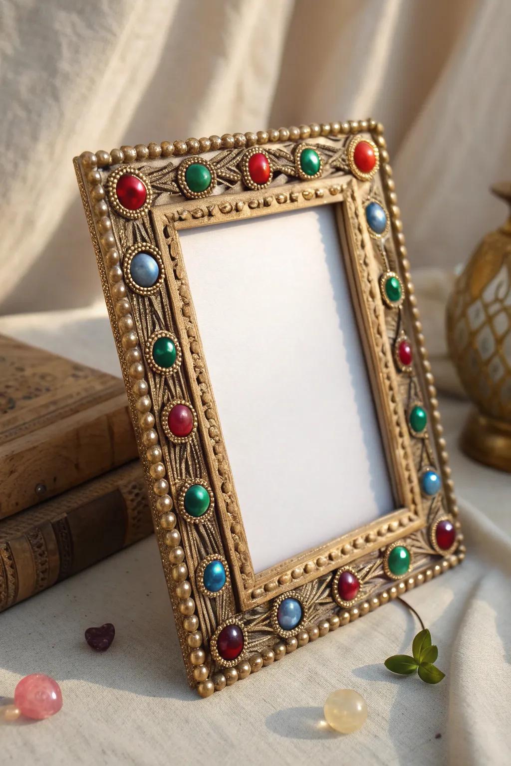 Transform ordinary frames into dazzling masterpieces with just a few beads and gems. Let your creativity shine!