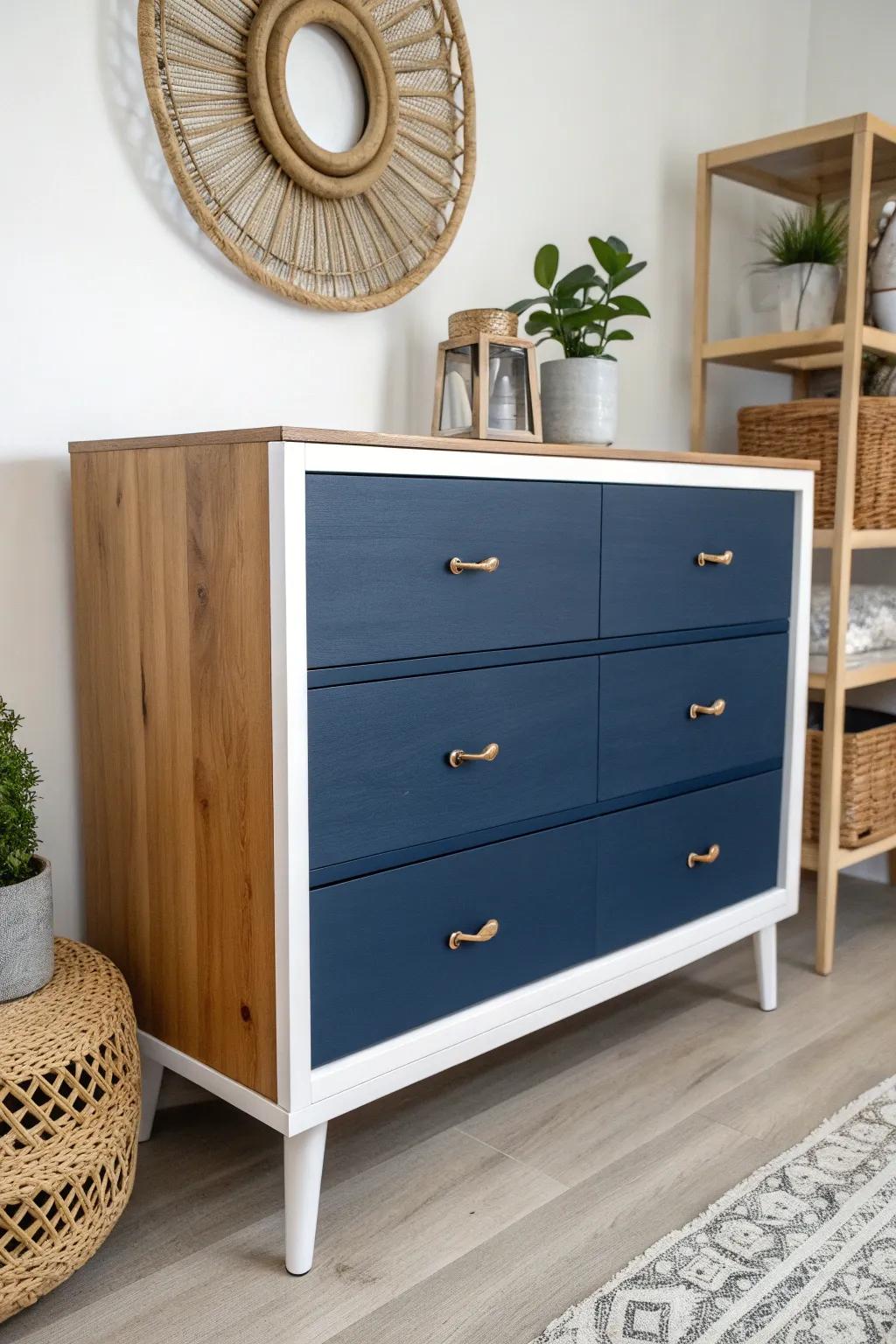 Elevate your space with a chic two-tone dresser—sophistication meets simplicity.