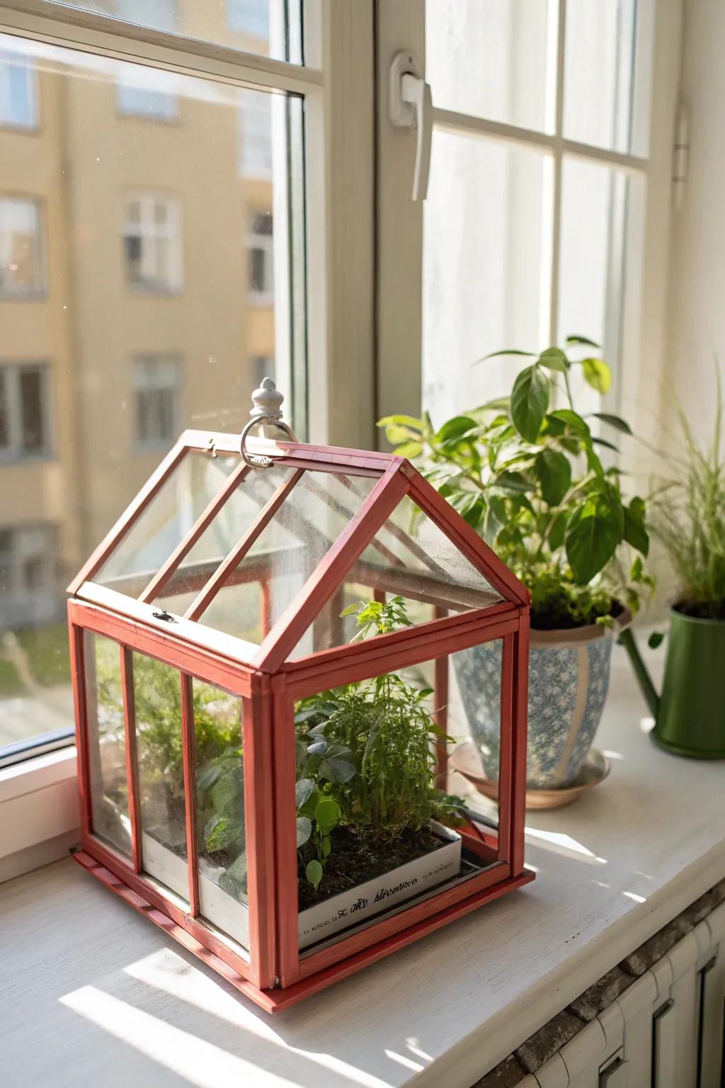 Transform picture frames into a charming mini greenhouse - where simplicity meets natural beauty.