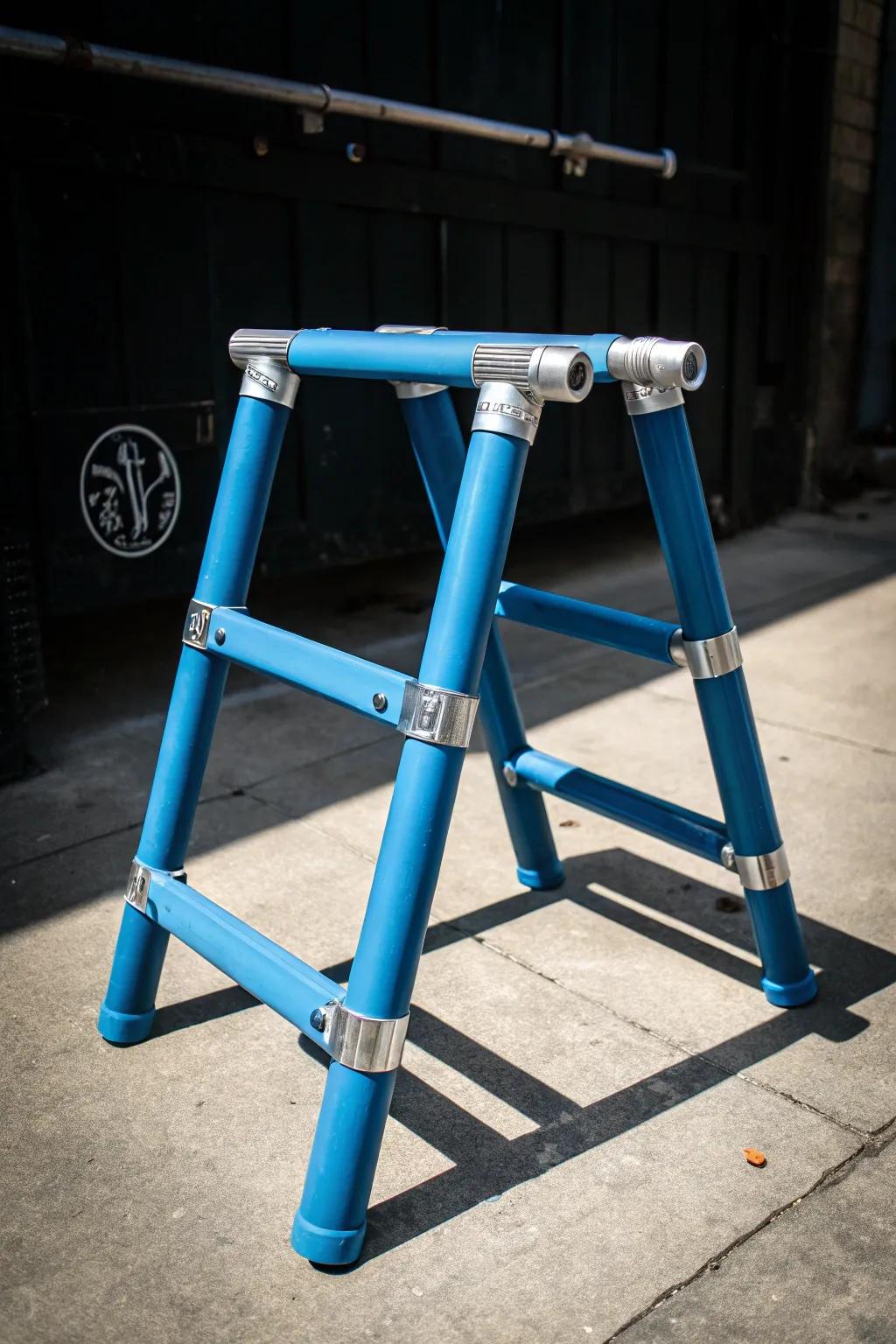 Revolutionize your workspace with this bold and portable PVC pipe sawhorse.