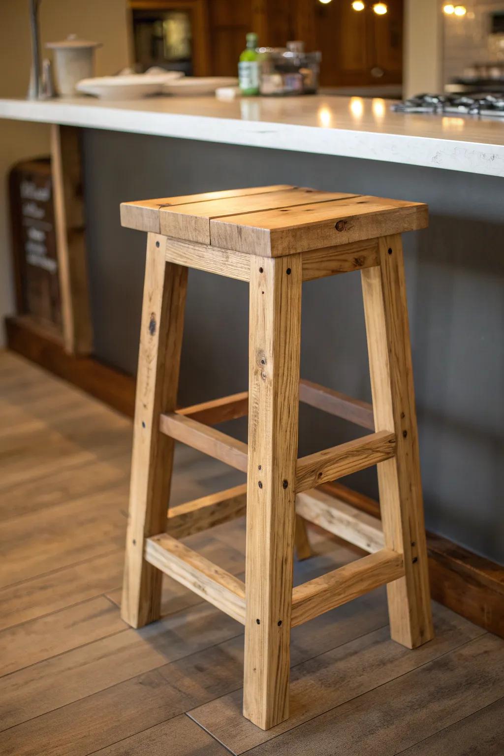 Rustic elegance meets modern design with this handcrafted 2x4 bar stool.