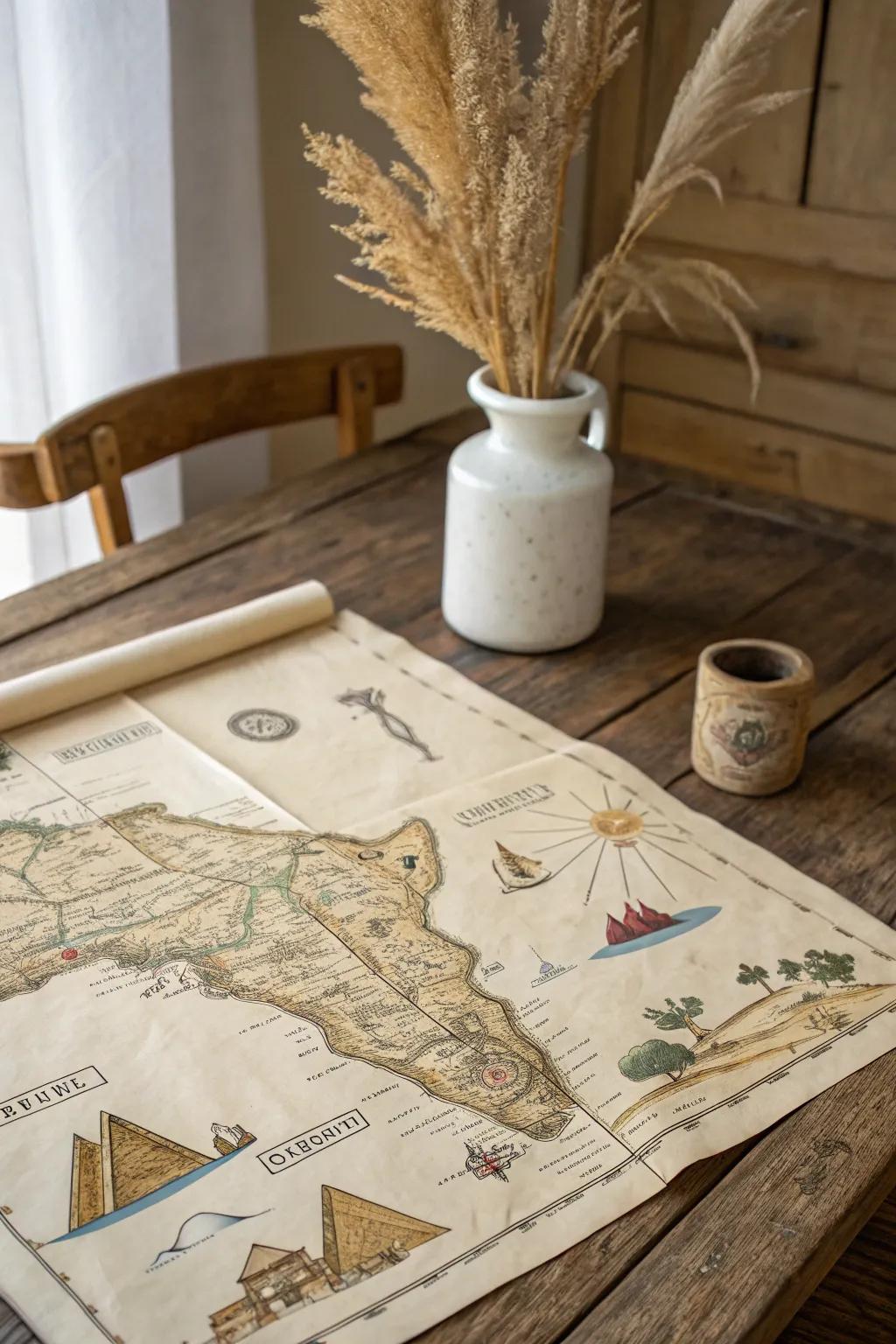 Uncover the mysteries of Ancient Egypt with your own handcrafted map. A journey through history, beautifully captured.
