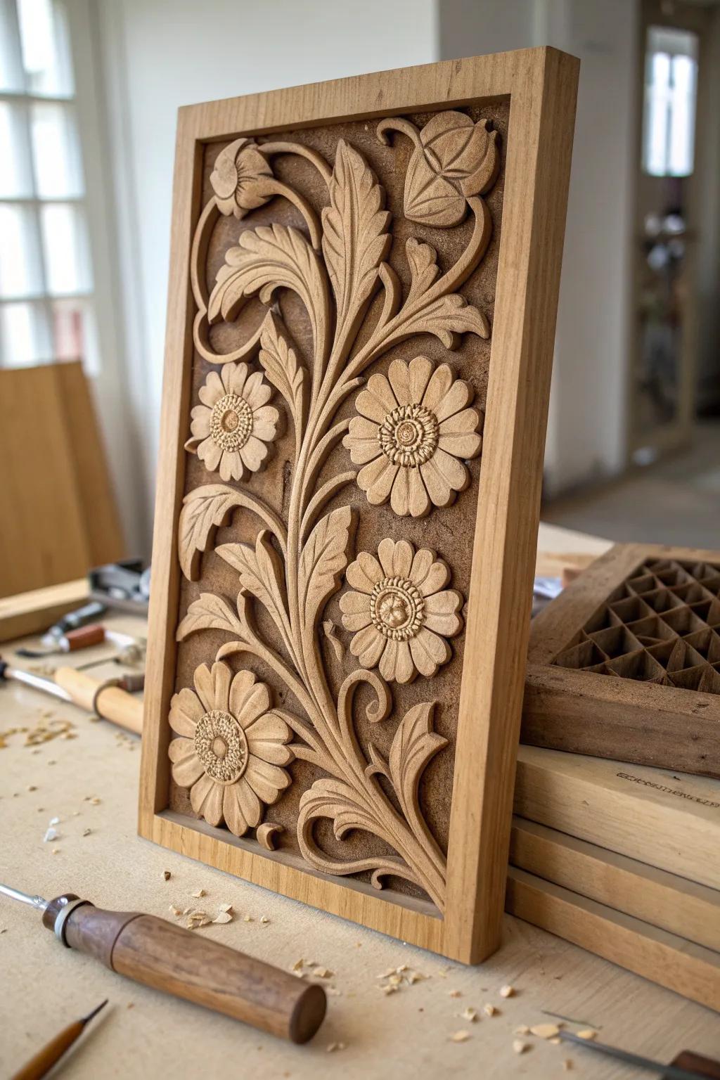 Unleash your creativity with beginner-friendly floral wood carvings—perfect for adding a touch of nature to your projects.