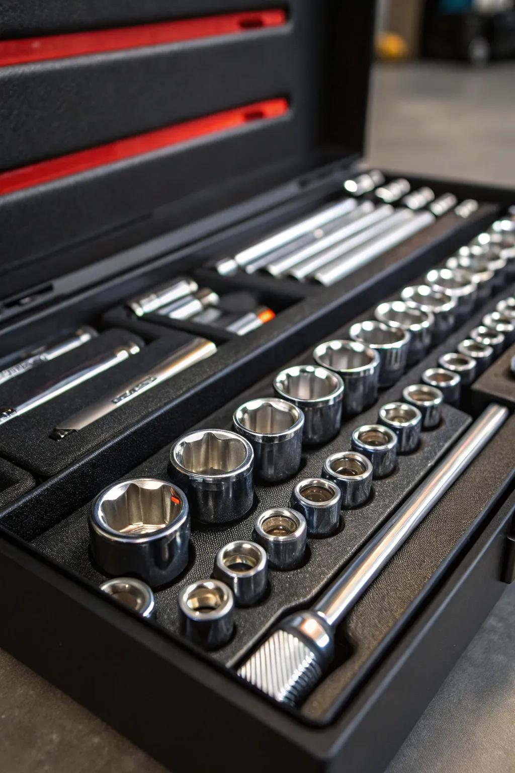 Transform your toolbox with magnetic elegance—no more rattling sockets!