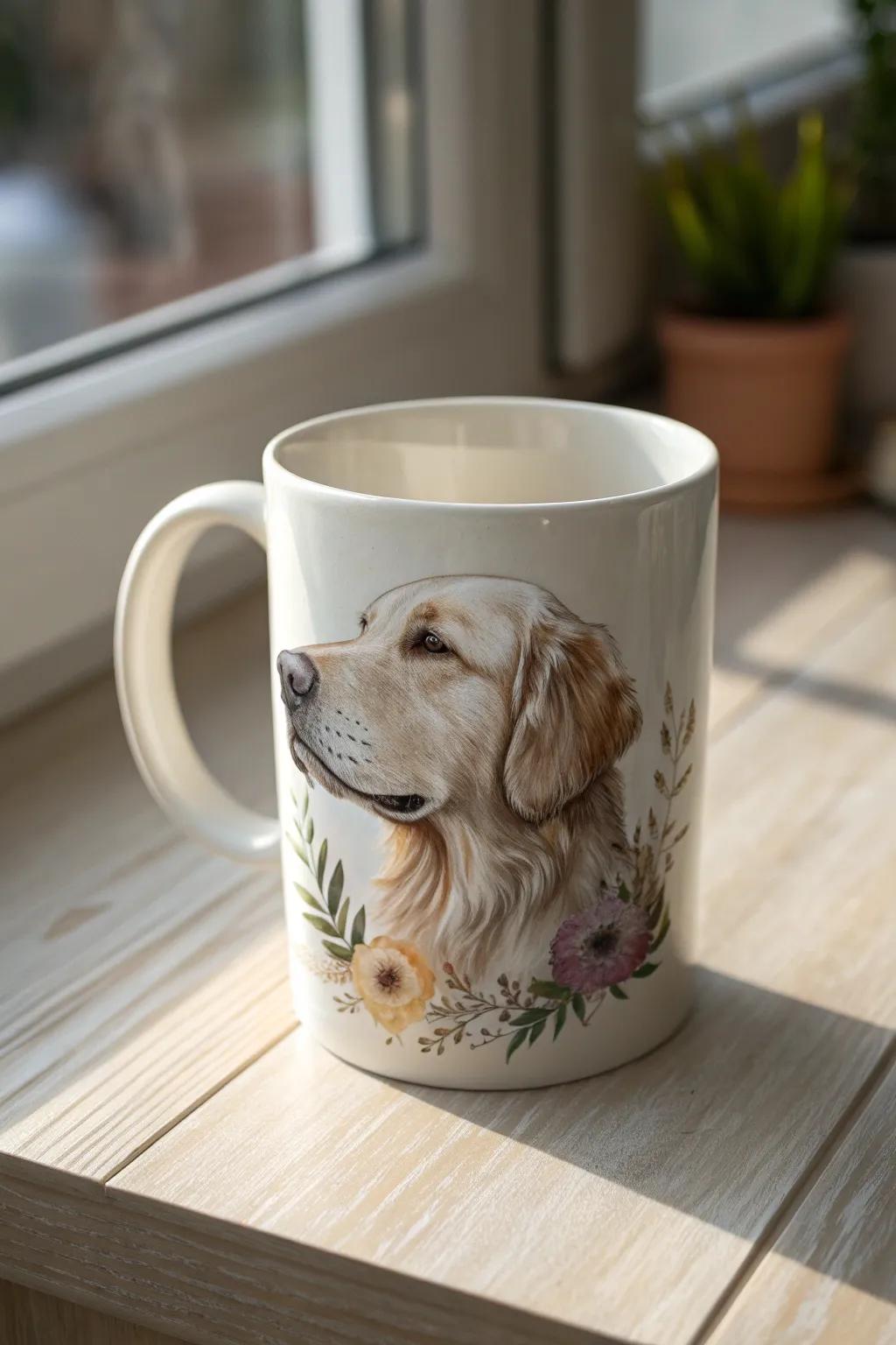 Sip with a smile - your pet's portrait on a chic, minimalist mug.