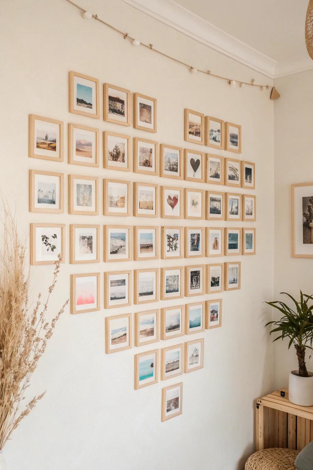 Transform your space with a heartwarming photo heart display.