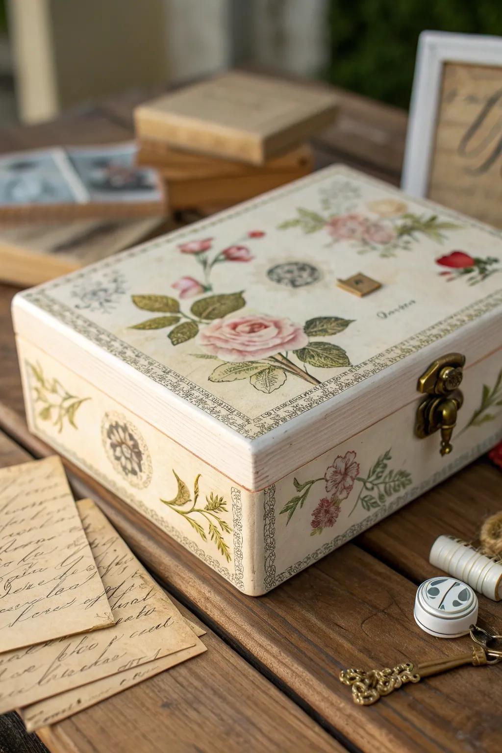 Turn memories into treasures with this elegant keepsake box crafted from a repurposed cigar box.