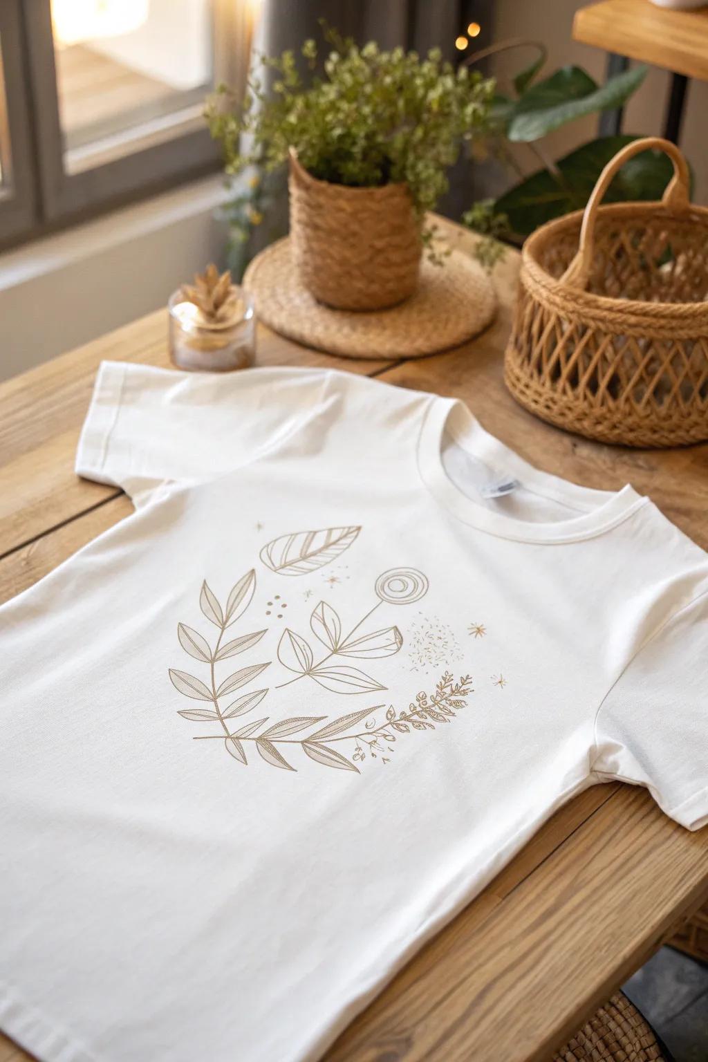 Elevate your style with bespoke vinyl T-shirt designs that celebrate simplicity and craftsmanship.