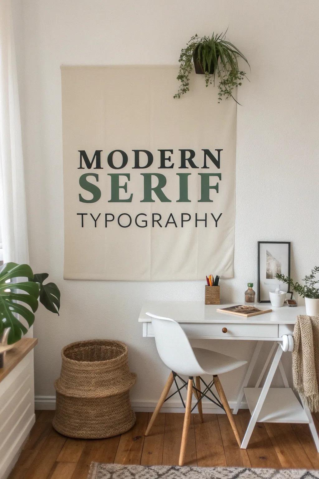Elevate your space with bold typography: where Scandinavian minimalism meets Boho charm.