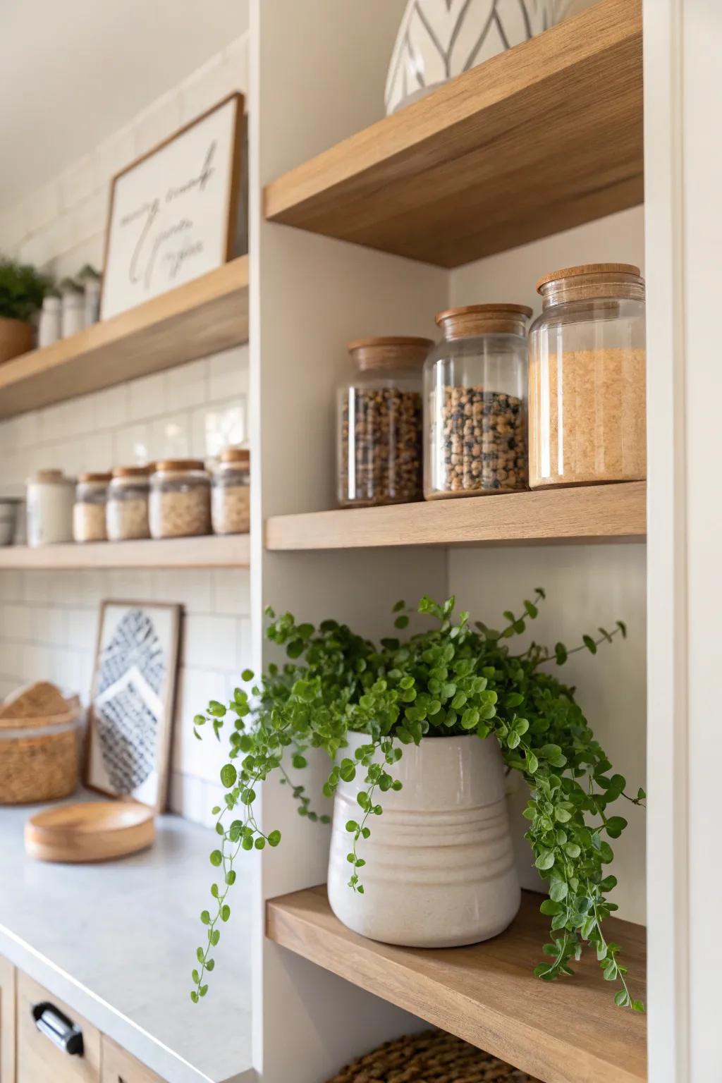 Add a touch of personal charm to your pantry with simple, elegant decor.