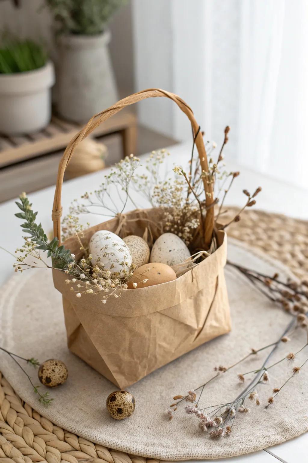Bring the outdoors in with this charming nature-inspired Easter basket.