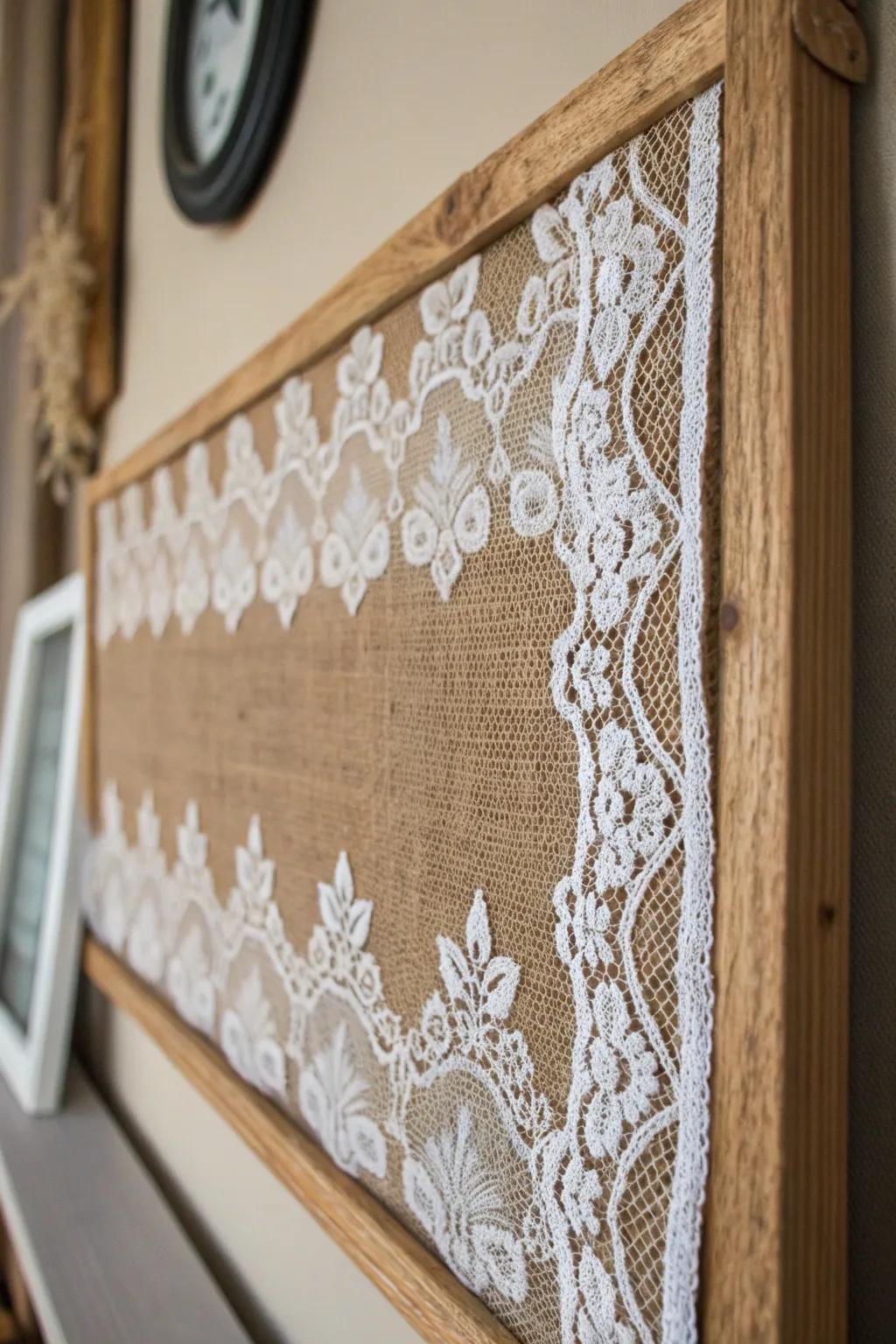 Elevate your craft space with the timeless elegance of burlap and lace.