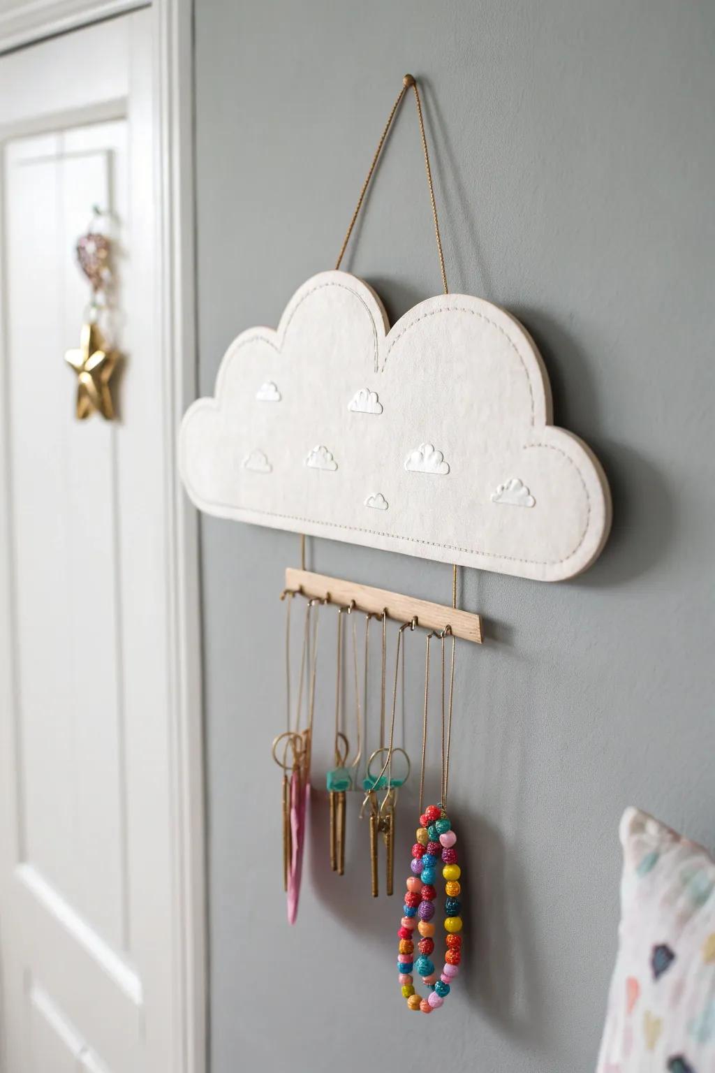Bring a touch of whimsy to your space with this dreamy cloud hair clip holder—where simplicity meets creativity.