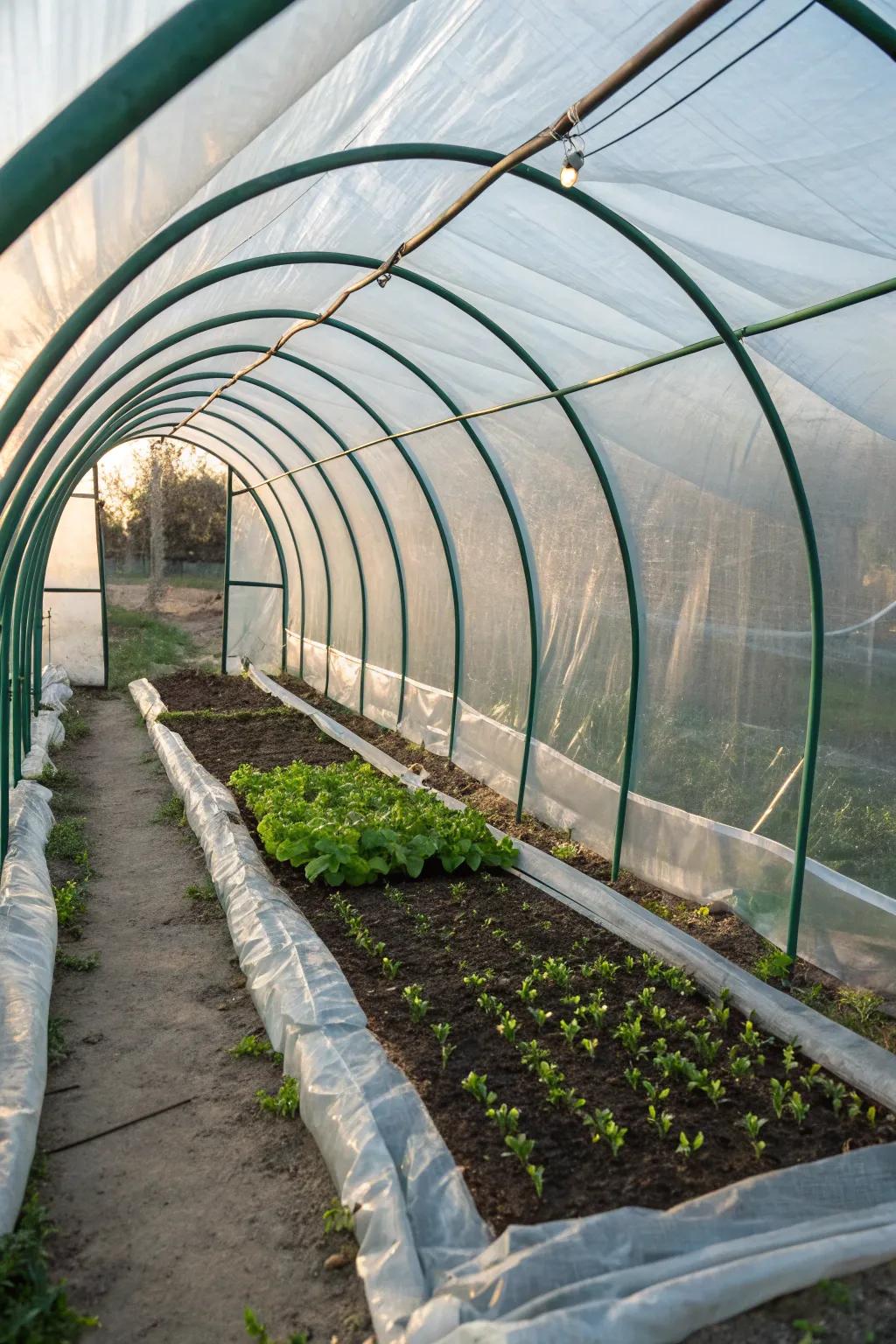 Transform your garden with style: DIY mini greenhouse using old hoses for a chic, rustic touch.