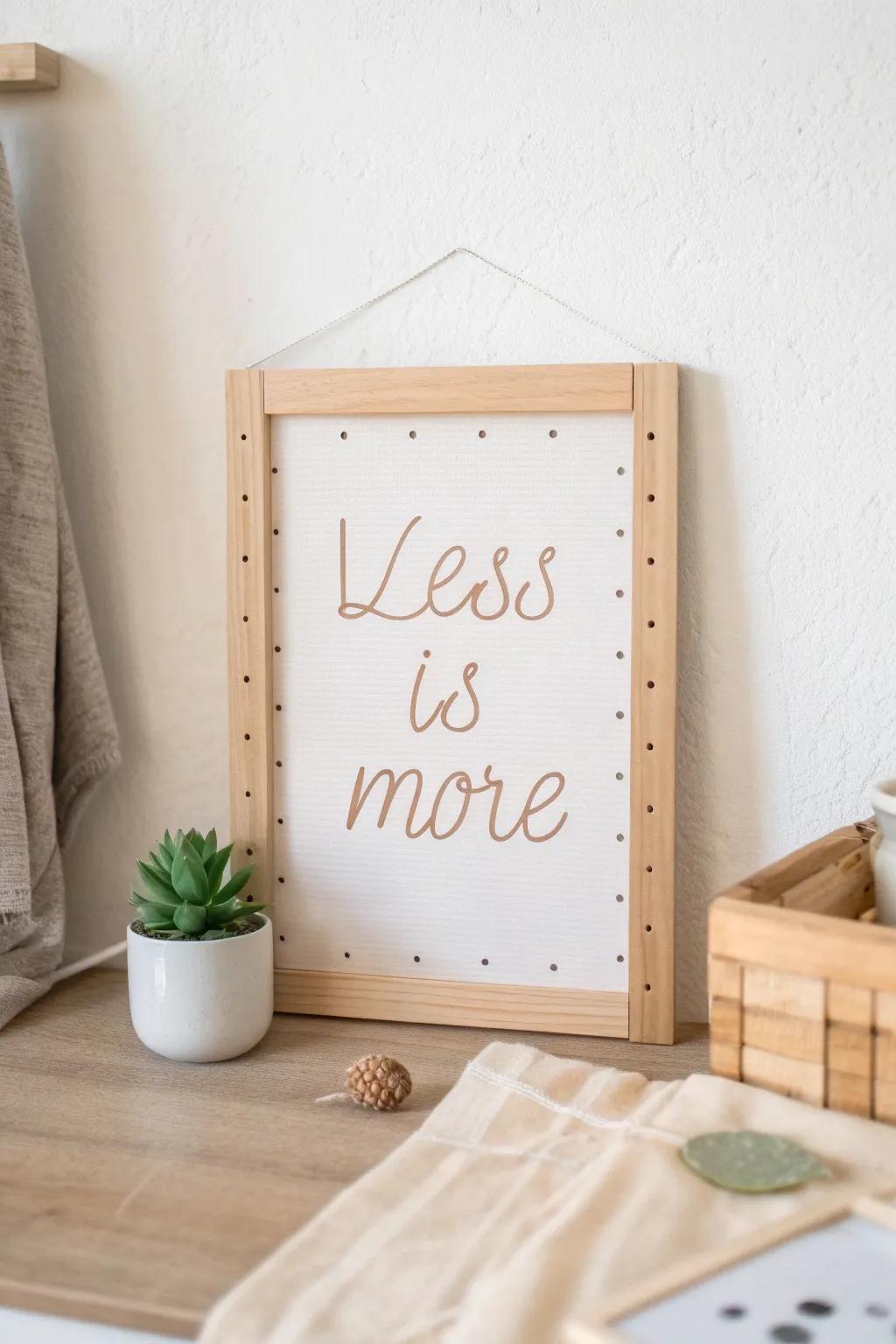 Embrace the beauty of simplicity with this elegantly minimalistic bulletin board.