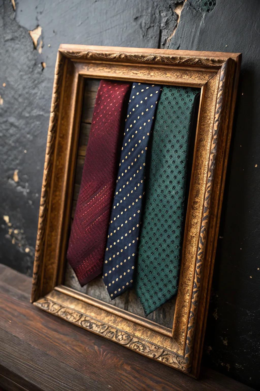 Transform your tie collection into an artistic masterpiece with a framed display. Elevate your style and showcase craftsmanship.
