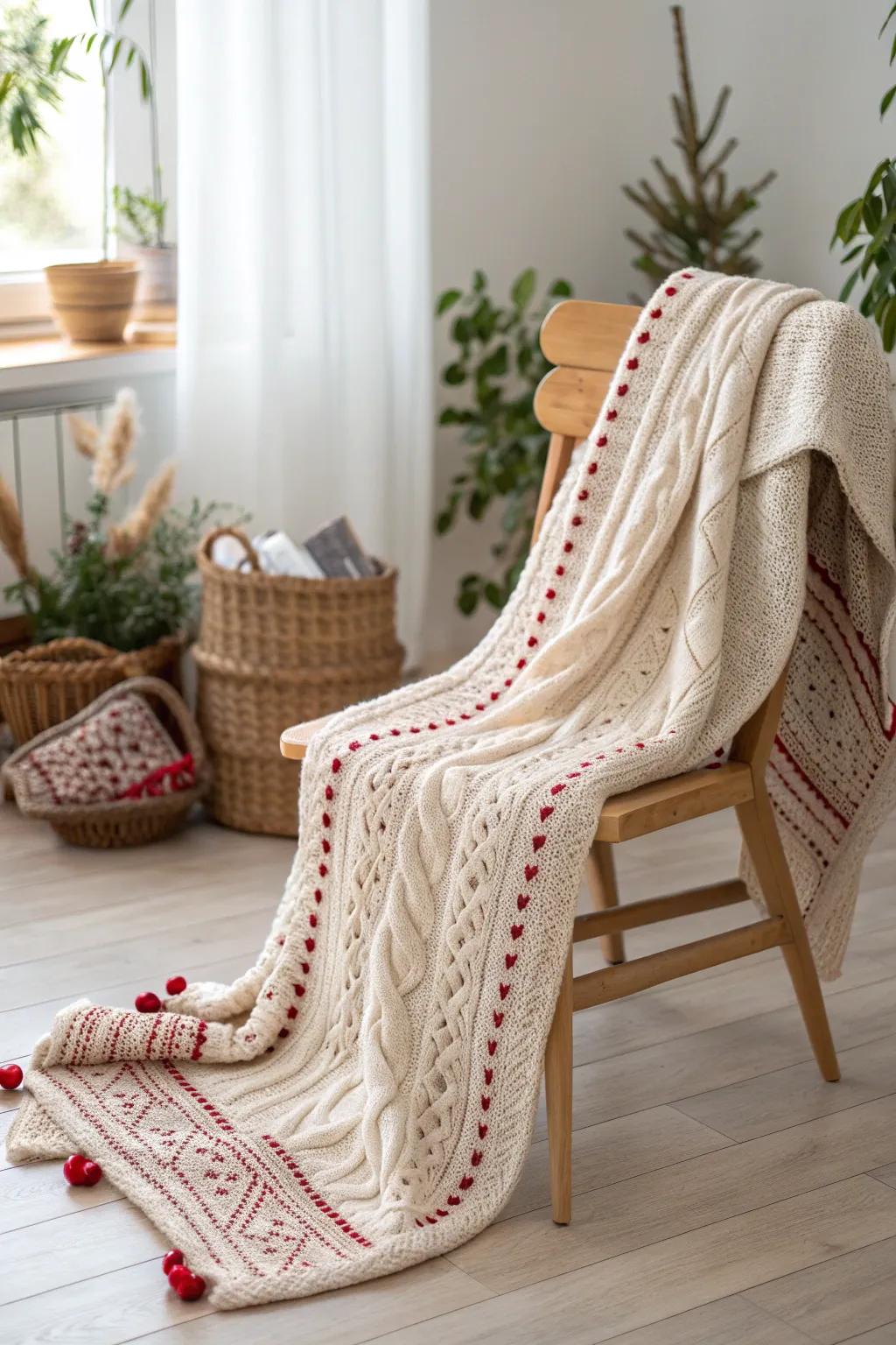 Cozy up this Christmas with a textured crochet blanket that beautifully blends simplicity and craftsmanship.