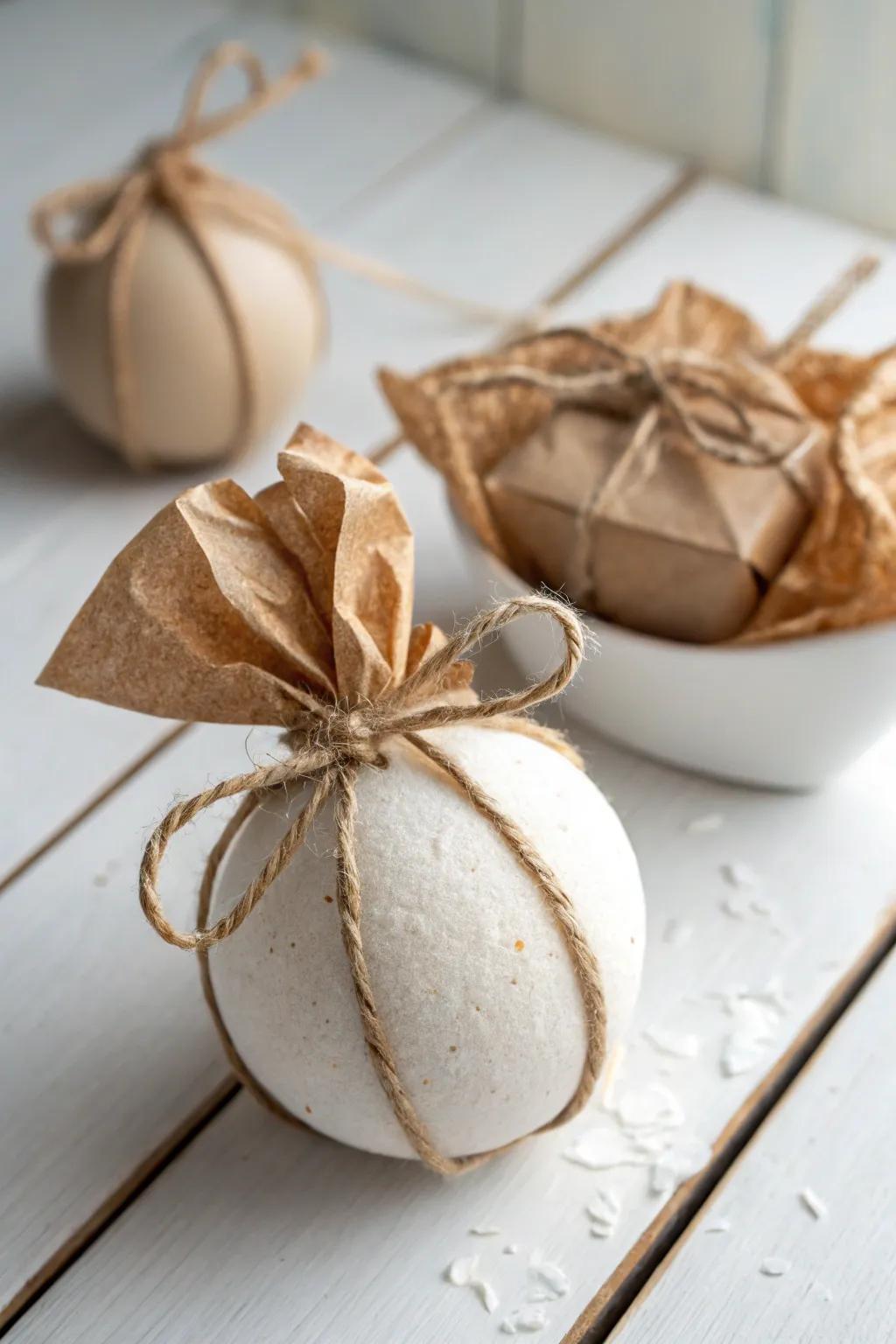 Embrace the art of simplicity with minimalist bath bomb packaging.