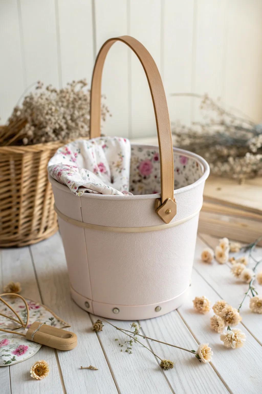 Transform your old ice cream bucket into a chic picnic basket for your next outdoor adventure!