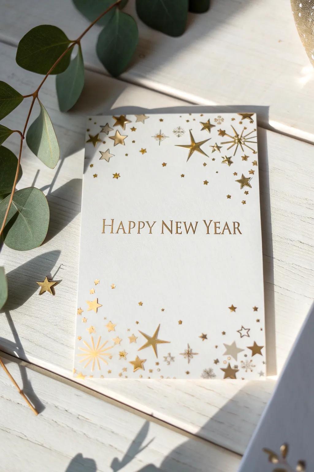 Ring in the New Year with elegance and simplicity—discover the allure of gold foil accents.