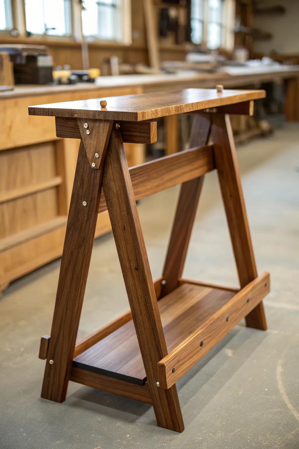 Elevate your workspace with a sawhorse that transforms into a versatile workbench—where craftsmanship meets innovation.