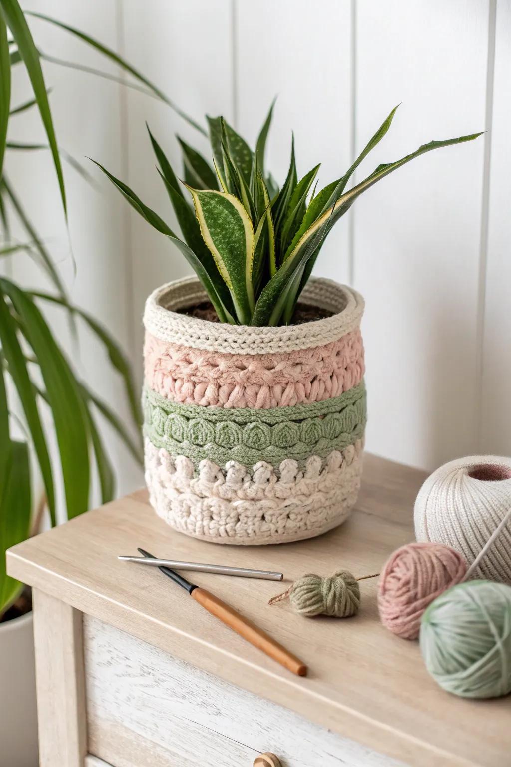 Elevate your plant decor with a touch of yarn art. Transform ordinary pots into chic, handmade masterpieces!
